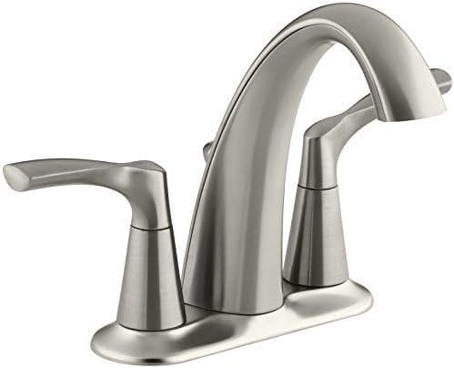 Vibrant Brushed Nickel Double Handle Bathroom Faucet