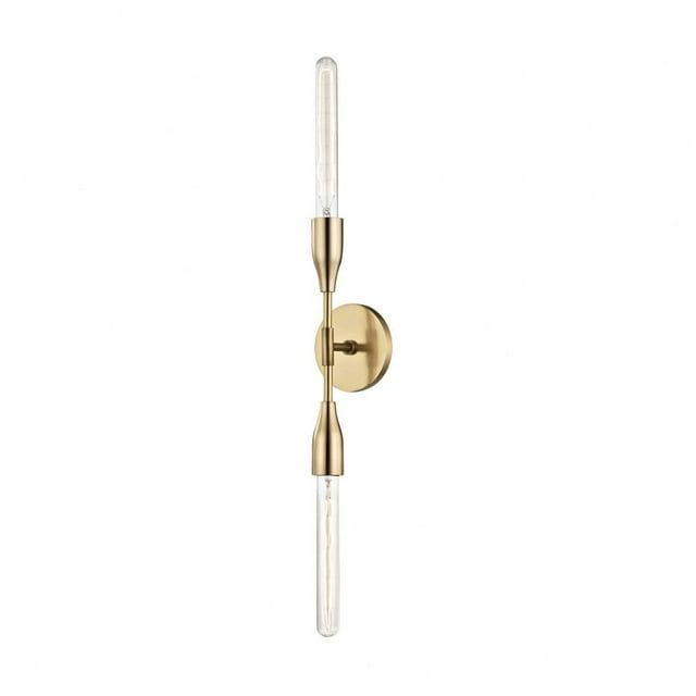 Elegant Aged Brass Dual-Light Dimmable Wall Sconce