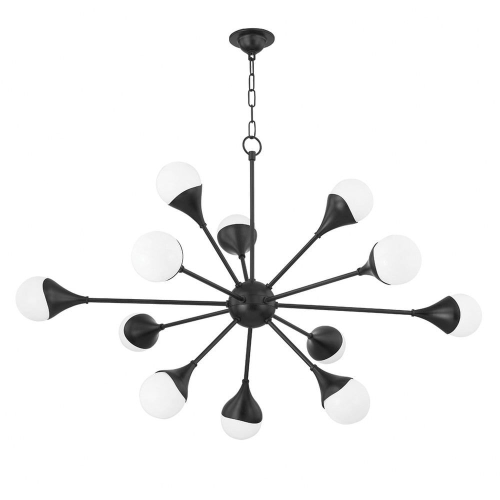 Ariana Soft Black Opal Glass 12-Light Sputnik Chandelier