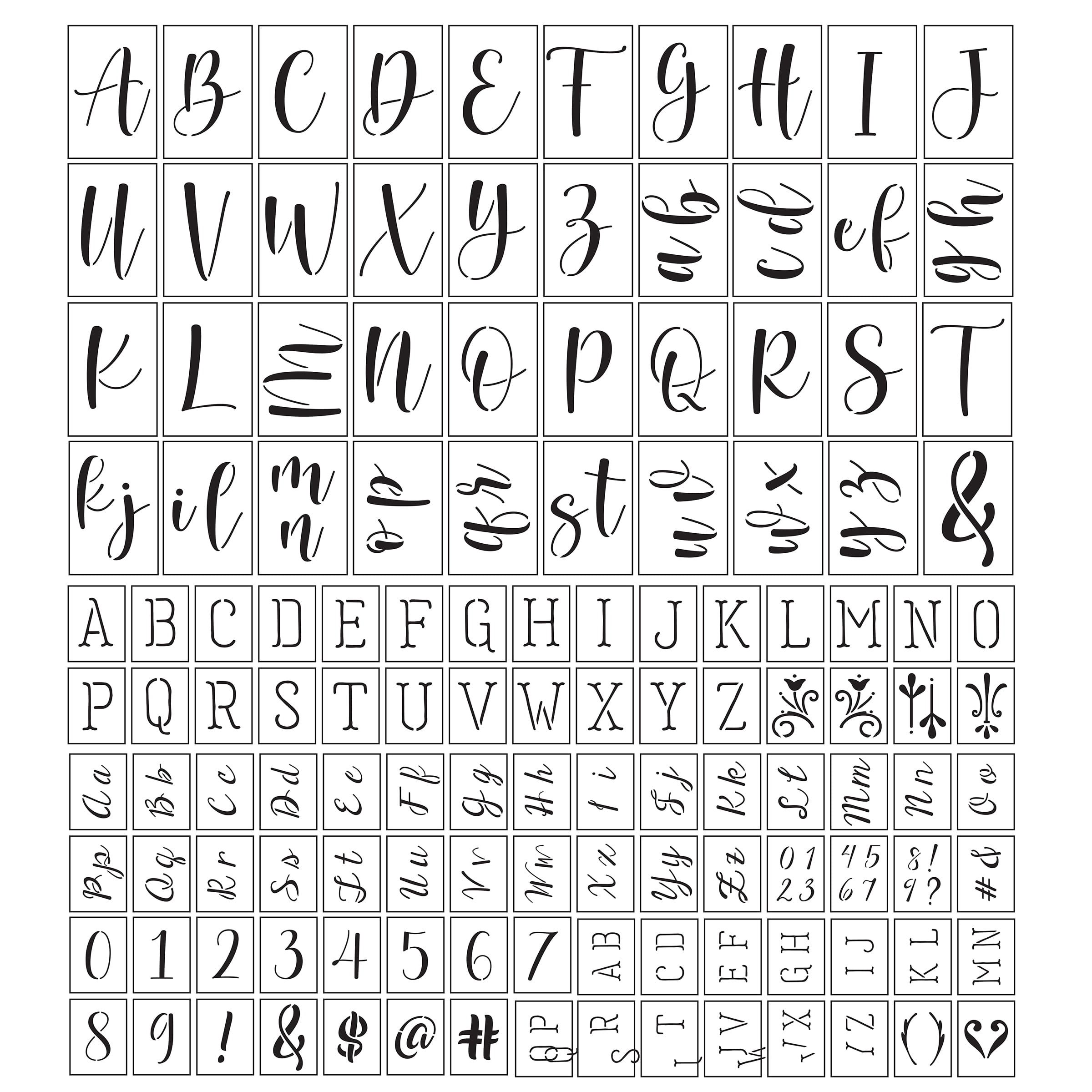 Craft Smart Mixed Font Alphabet and Number Stencils