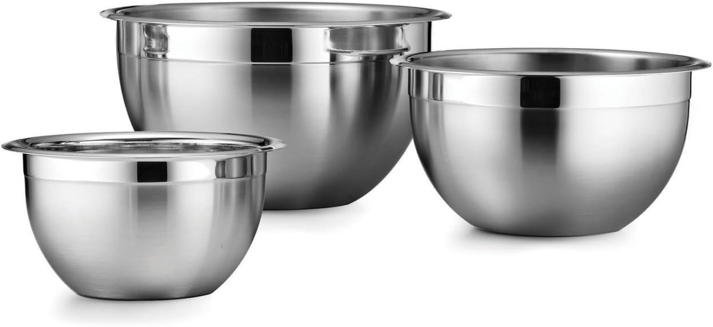 Premium Stainless Steel 3-Piece Mixing Bowl Set