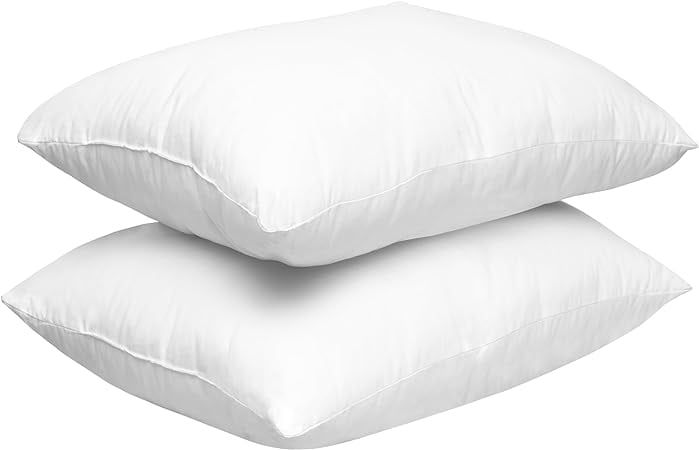 White Standard/Queen Cotton and Polyester Bed Pillows Set