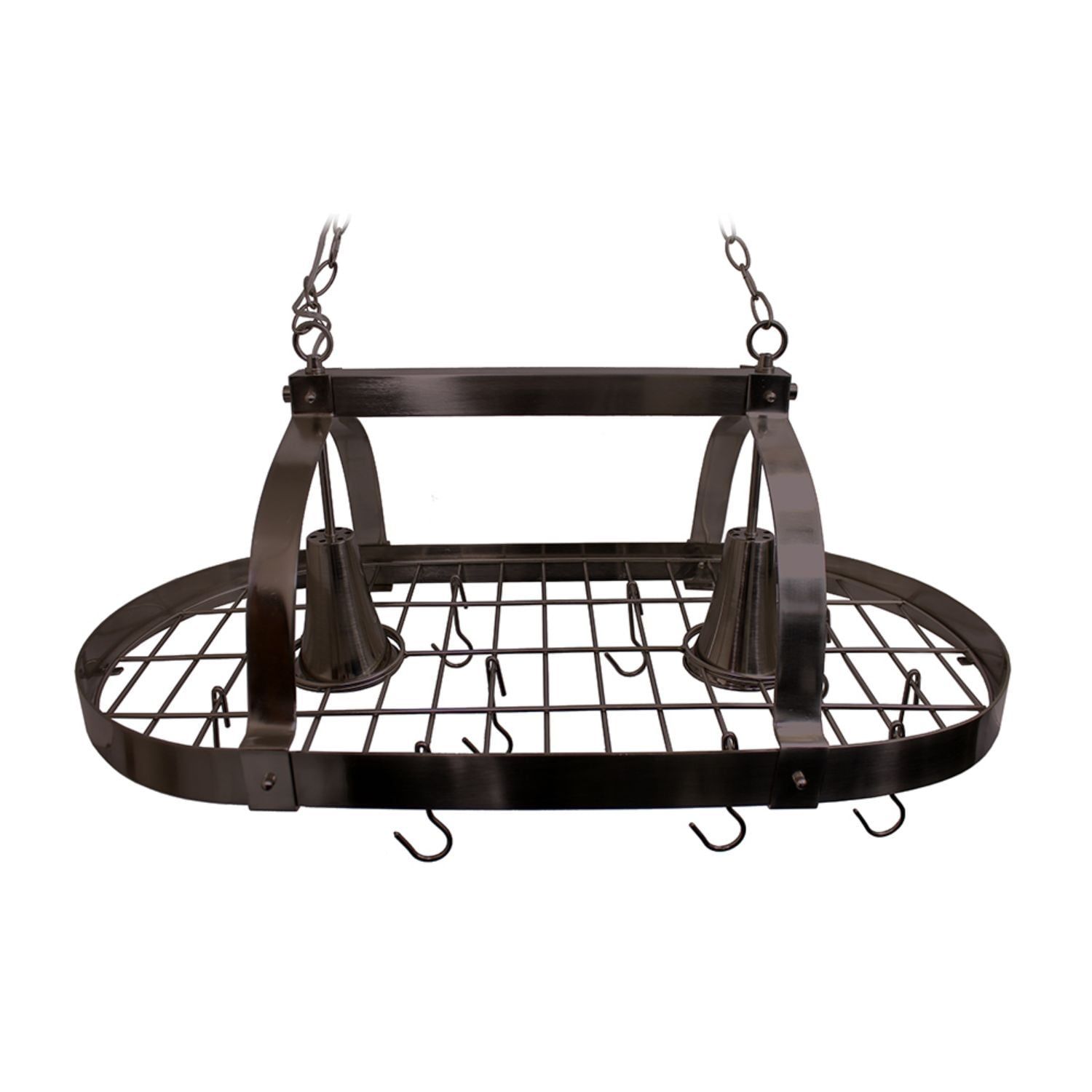 Bronze 35.5" Industrial Metal 2-Light Kitchen Pot Rack