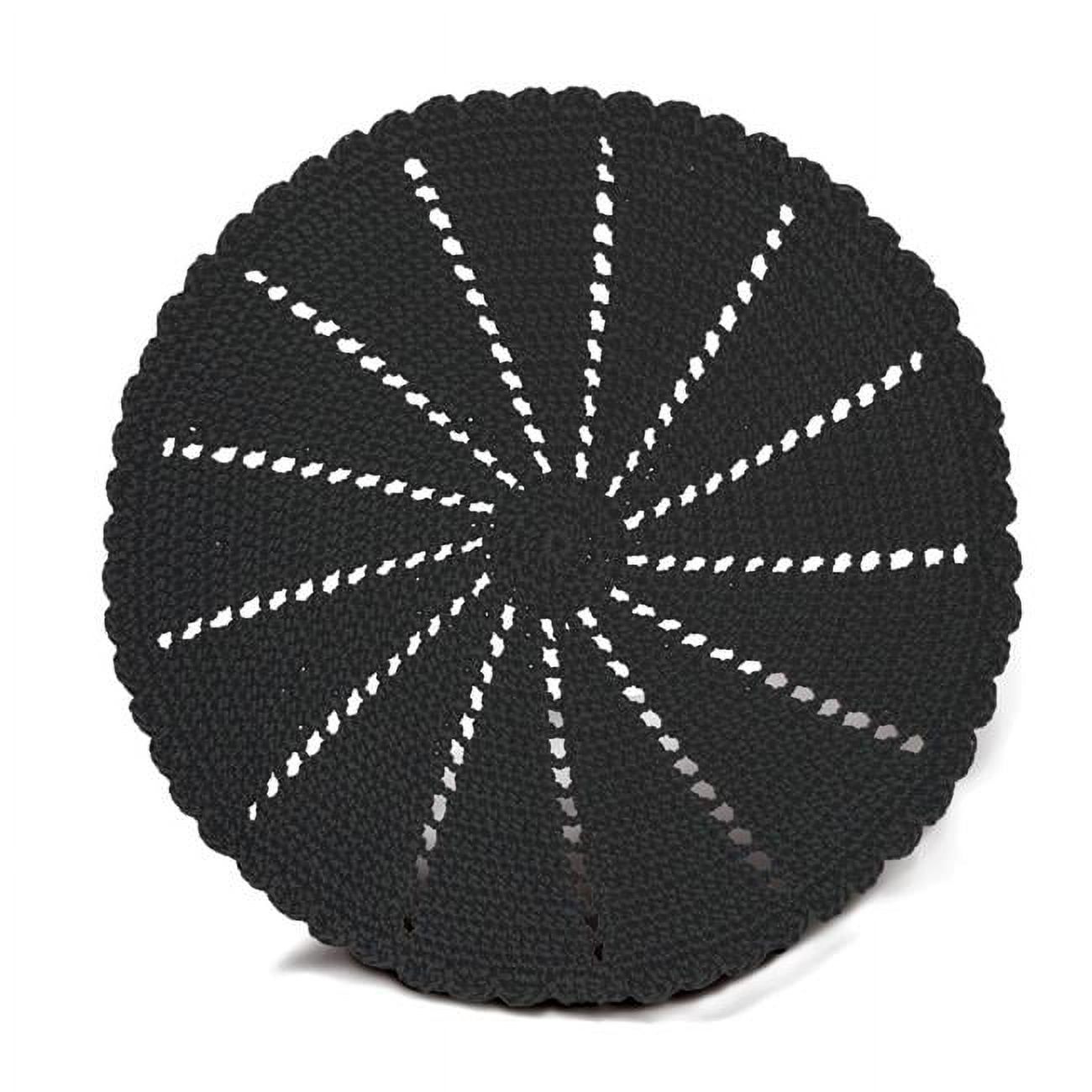 Gray Hand-Crocheted Polypropylene Doily Charger, 15 inches