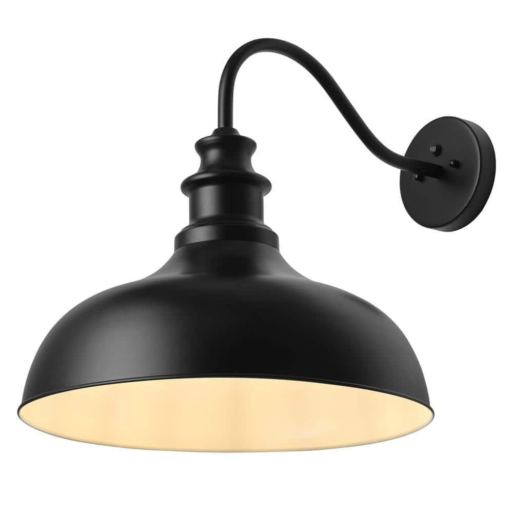 Matte Black Farmhouse Gooseneck Outdoor Wall Sconce