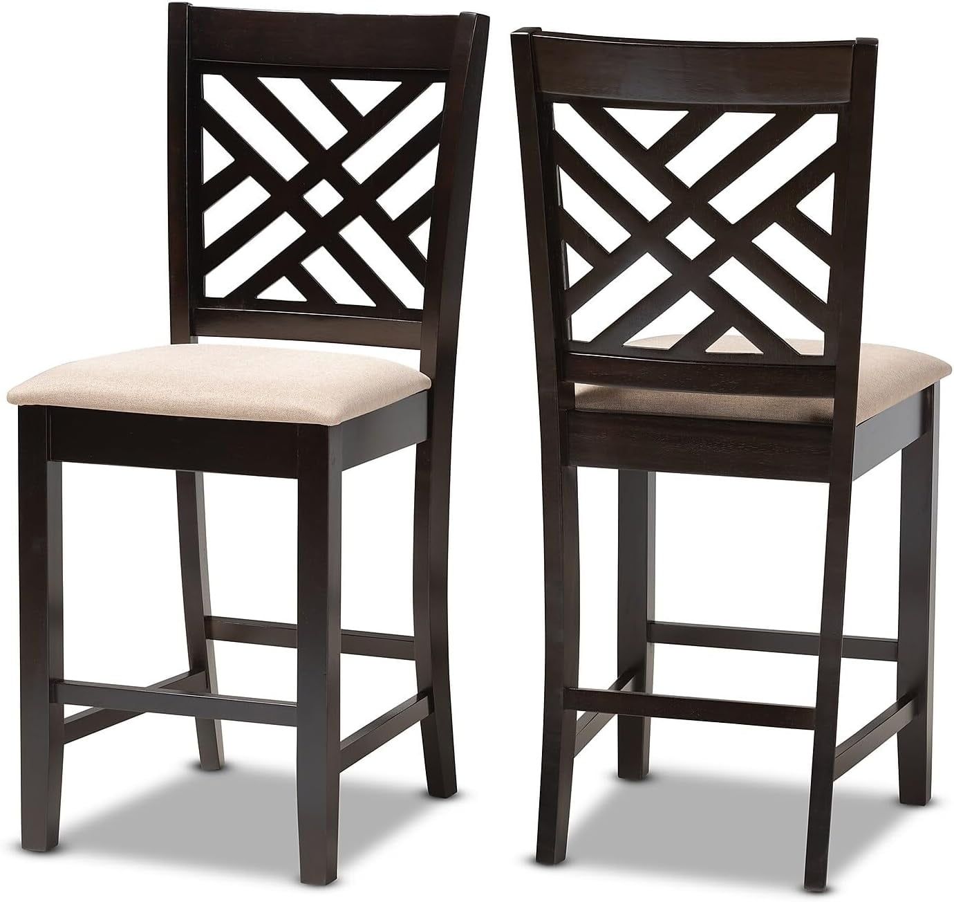 Espresso Brown Wood Counter Height Pub Chair Set