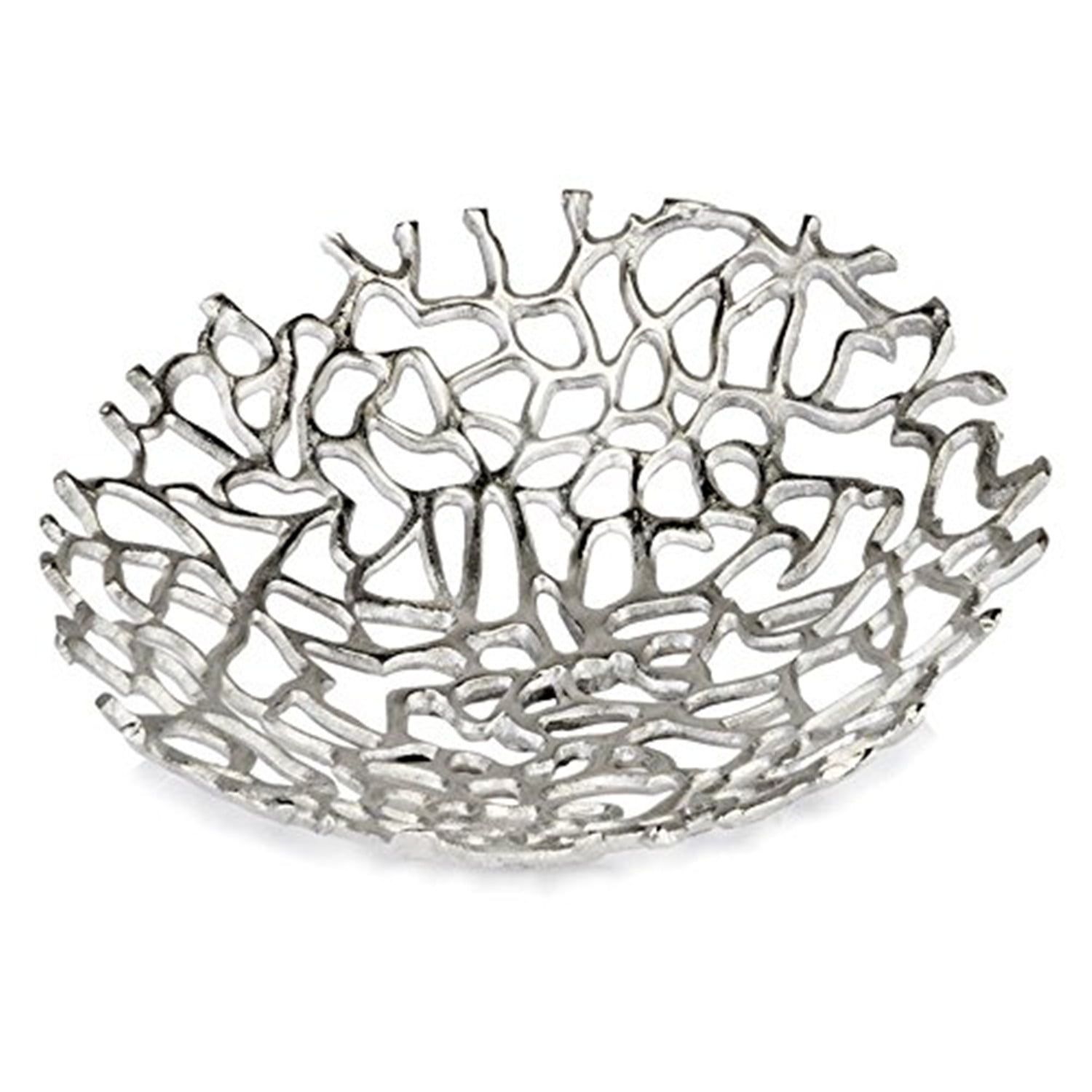 Coralino Round Large Silver Coral Decorative Plate