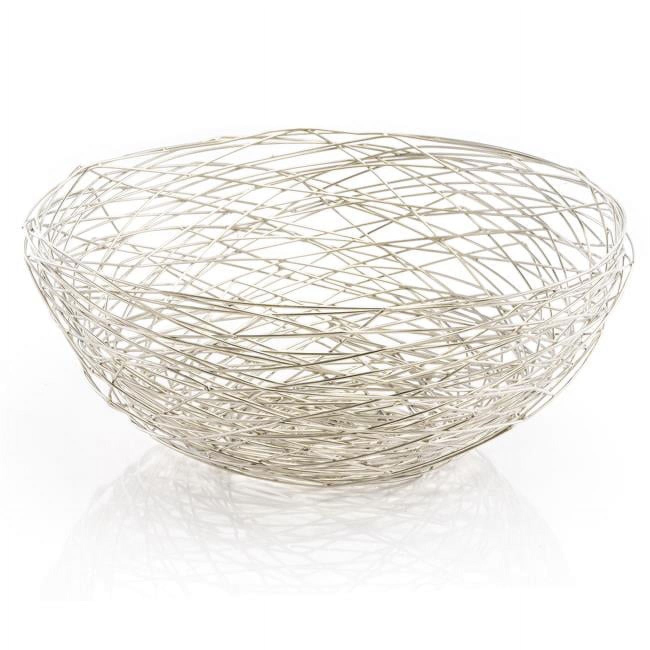 Elegant Silver Iron Wire 12oz Round Fruit Bowl