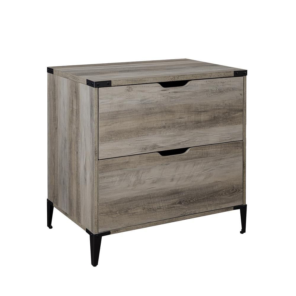 Gray Wash Modern Farmhouse 2-Drawer Legal Size Filing Cabinet