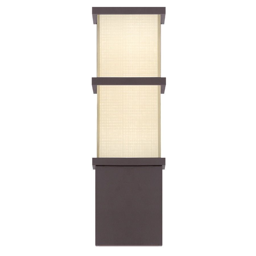 Elevation 16" Bronze LED Outdoor Wall Light with Dimmable White Silk-Screened Glass