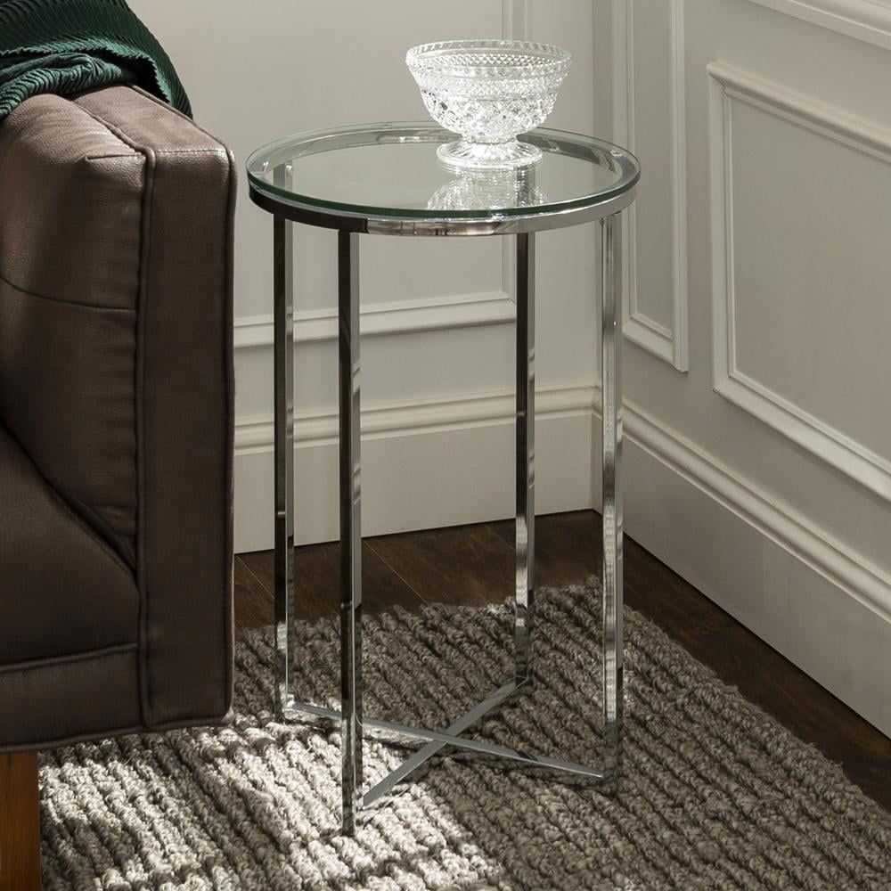 Cora Chrome & Glass Dual Urban End Table Set