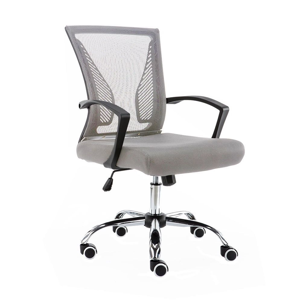 Zuna Mid-Back Swivel Task Chair in Black and Gray Mesh