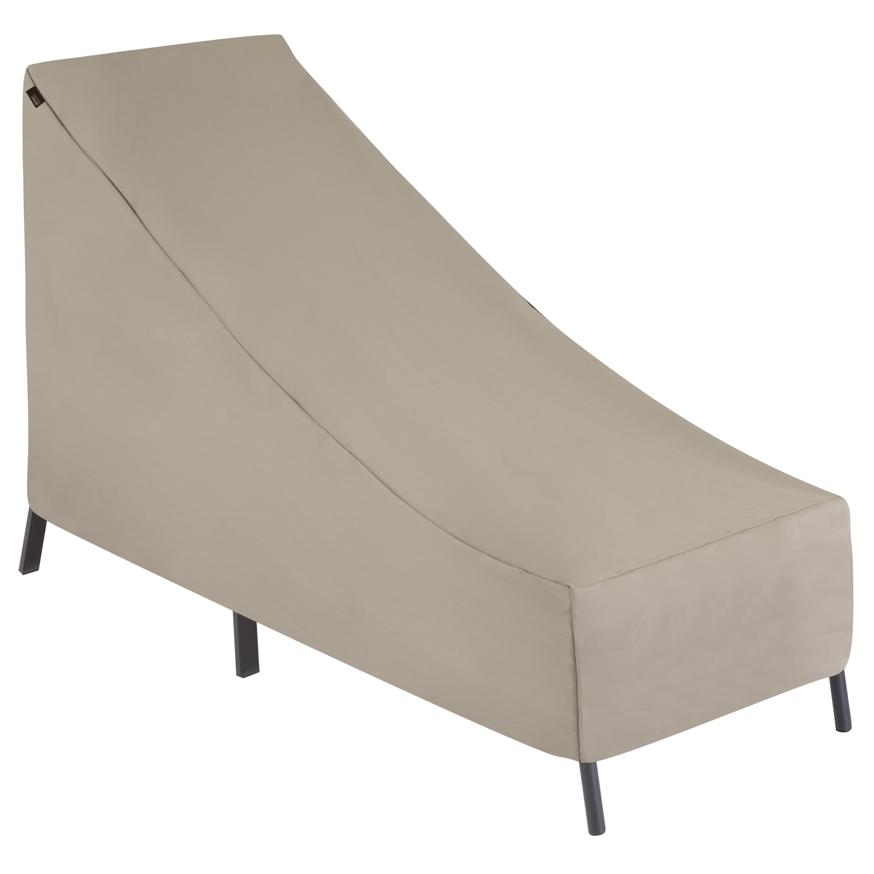 Beige Weather-Resistant Patio Chaise Lounge Cover with Elastic Hem