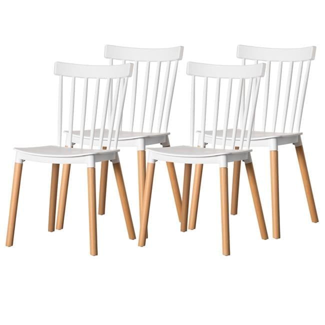 White High Slat Back Windsor Side Chair Set