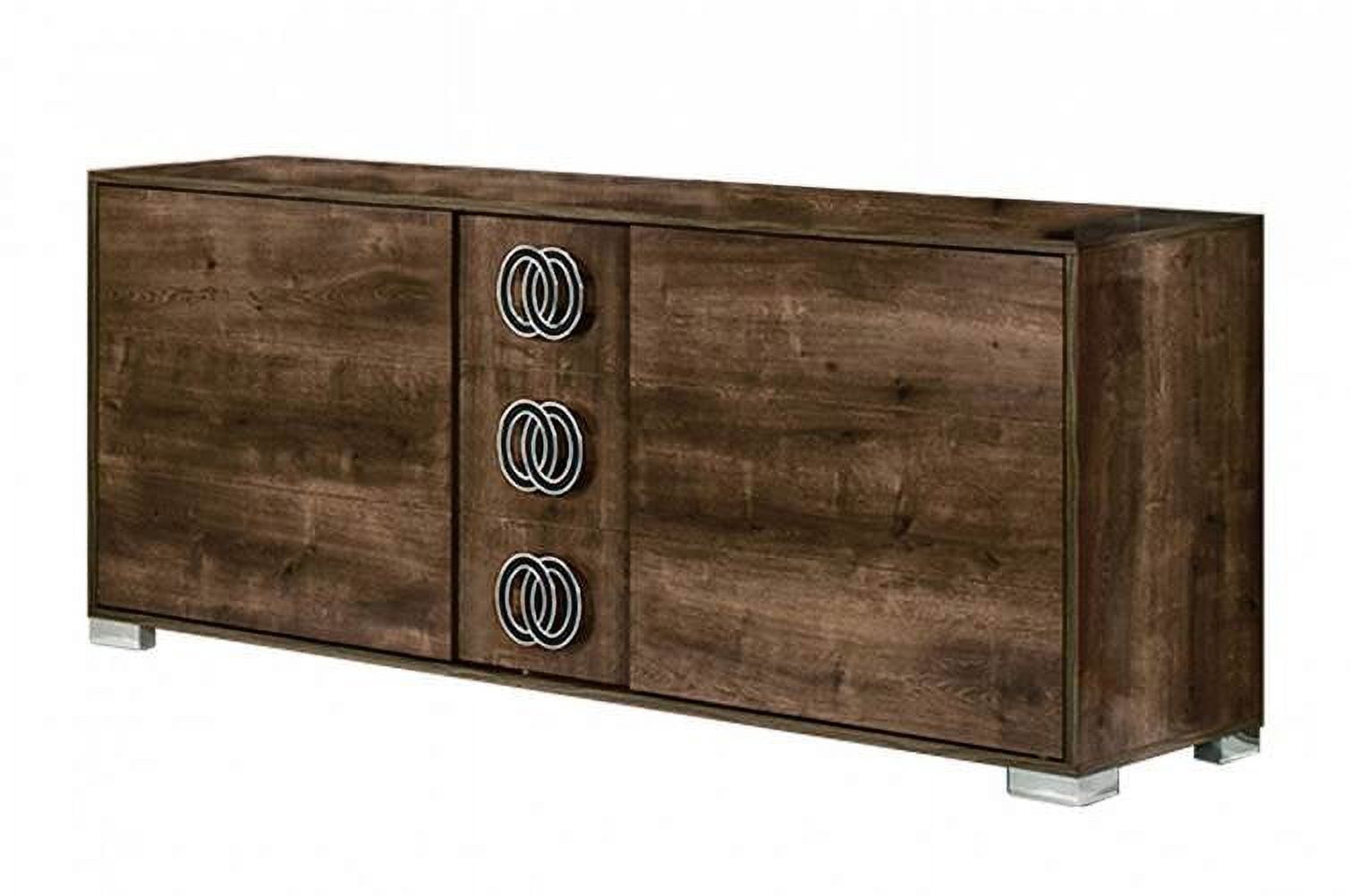 Rustic Elegance Italian Brown 3-Drawer Dresser with Soft Close