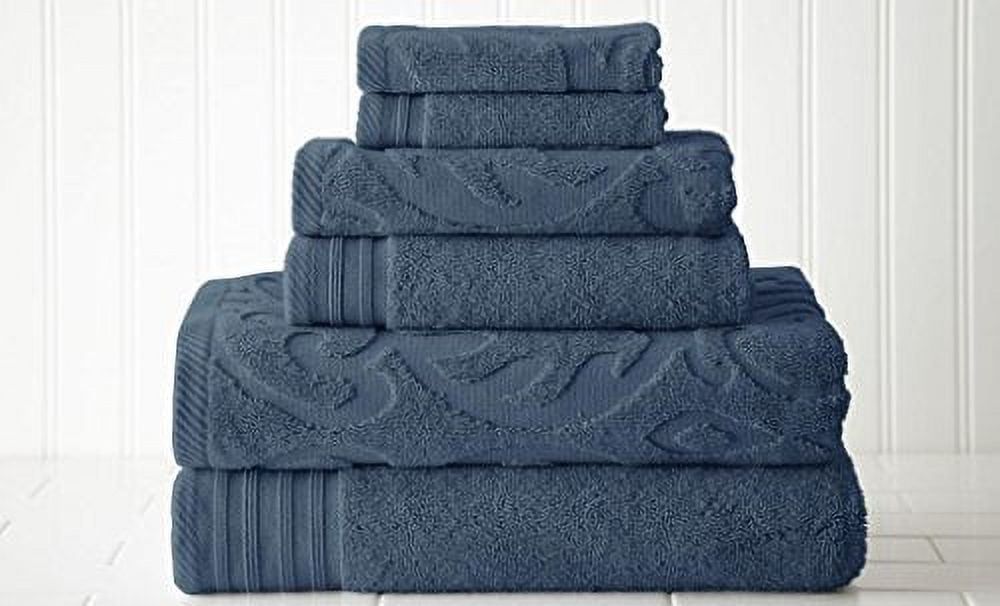 Denim Blue Egyptian Cotton 6-Piece Towel Set