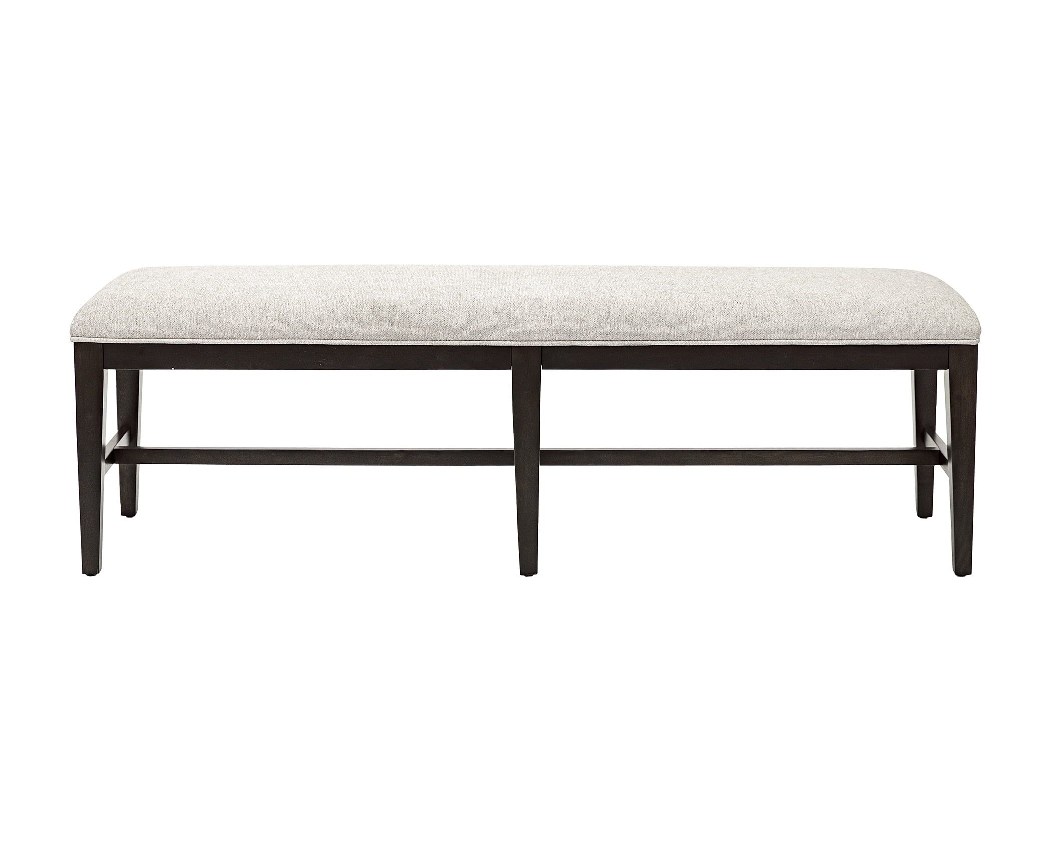 Beige Chenille Upholstered Wood Dining Bench, 60 Inch