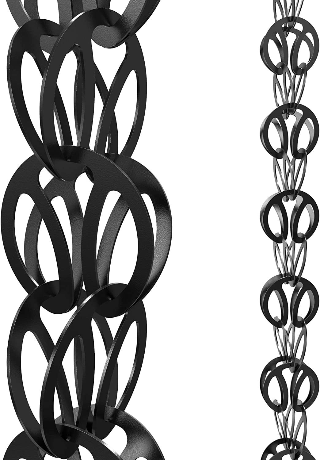 Black Powder-Coated Aluminum Modern Loop Rain Chain