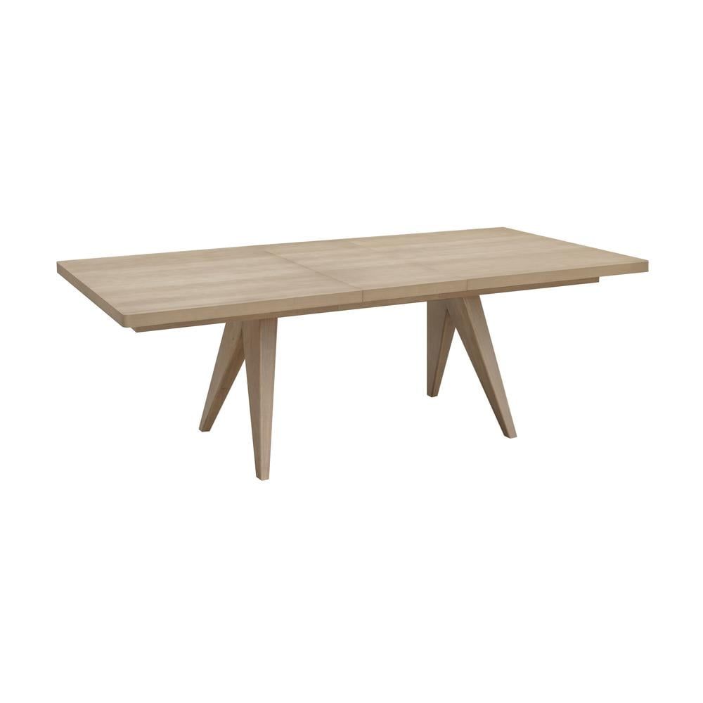 Ginger Ash Wood Extendable Dining Table with Removable Leaf