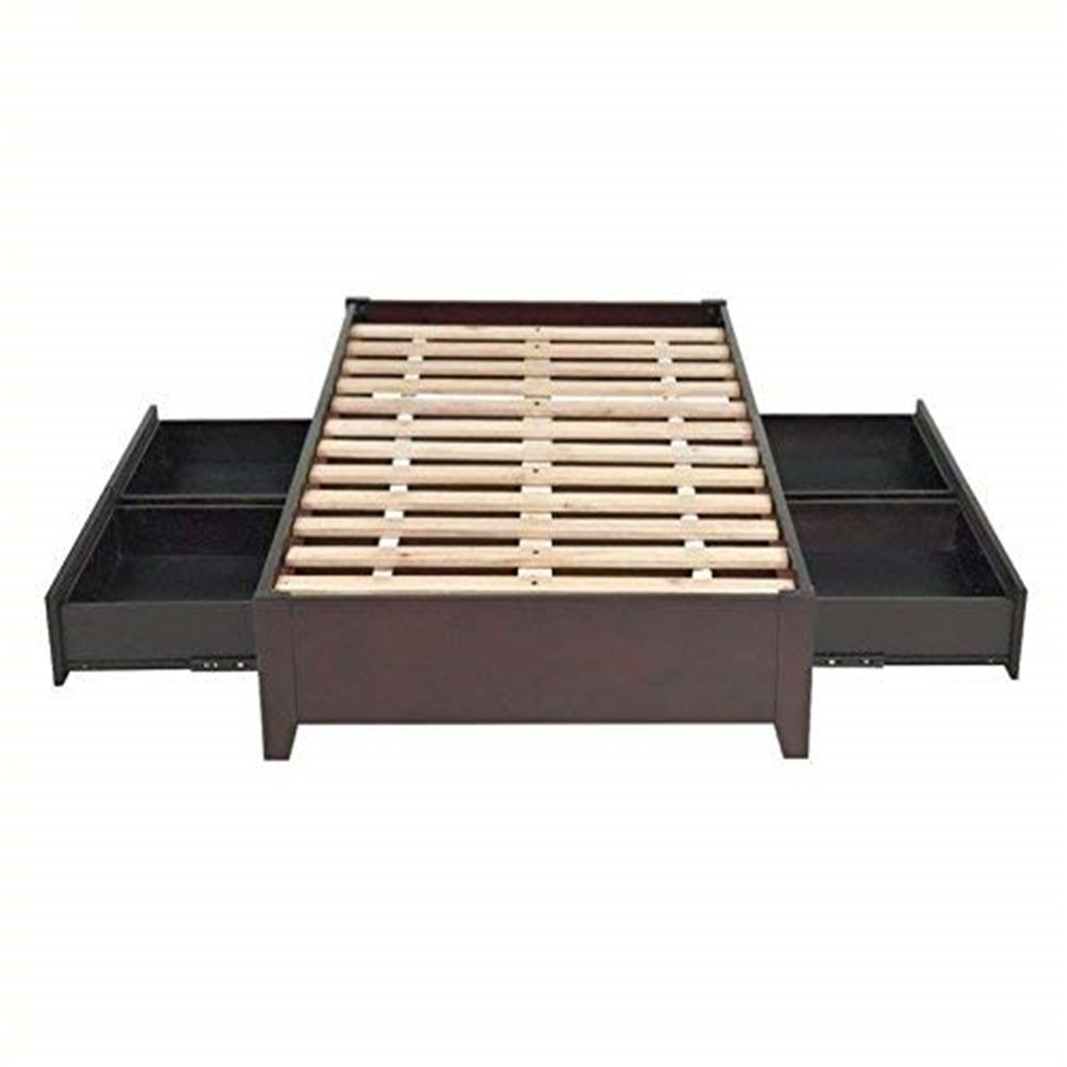 Espresso Tropical Mahogany Queen Platform Bed with Storage Drawers