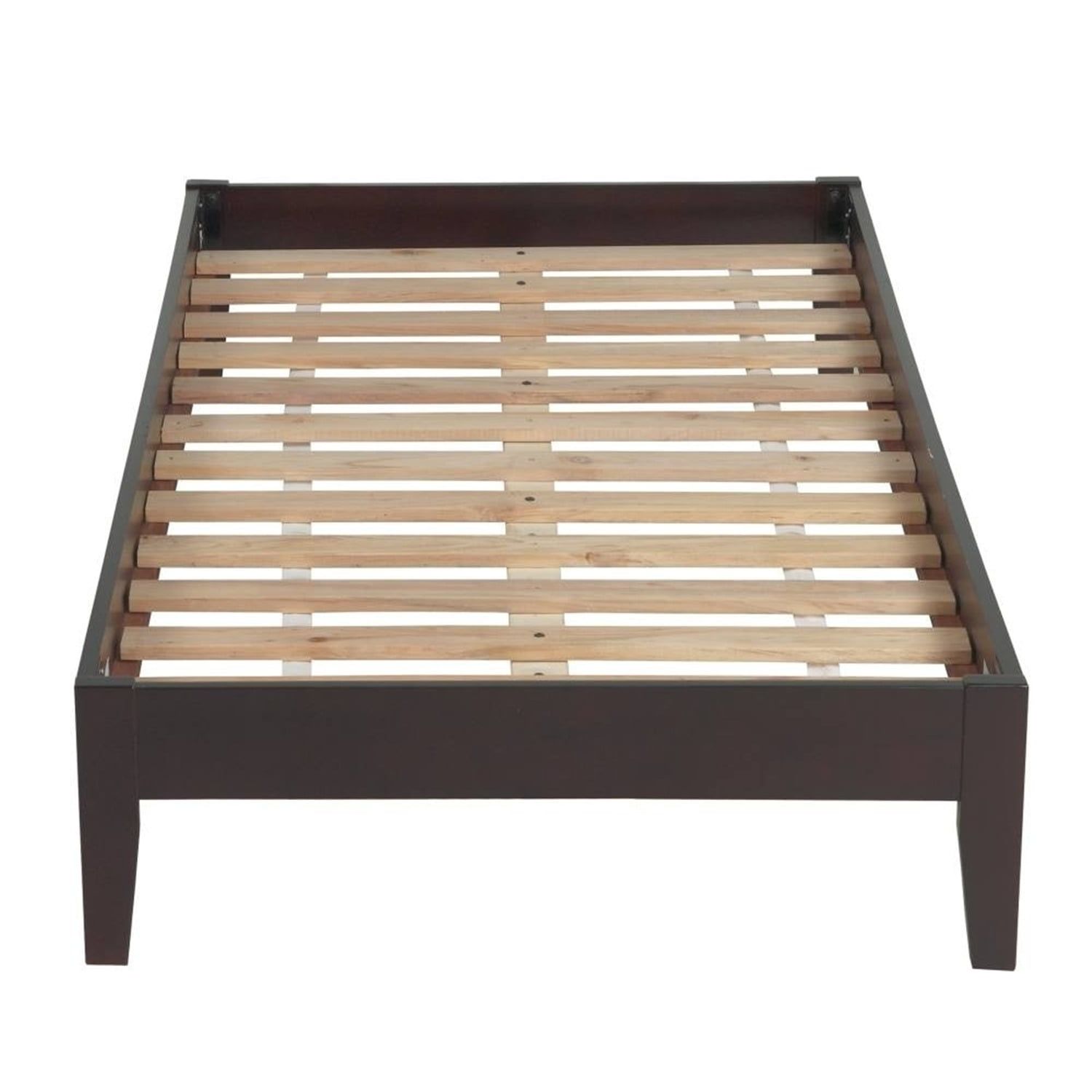 Espresso Twin Solid Wood Platform Storage Bed with 4 Drawers