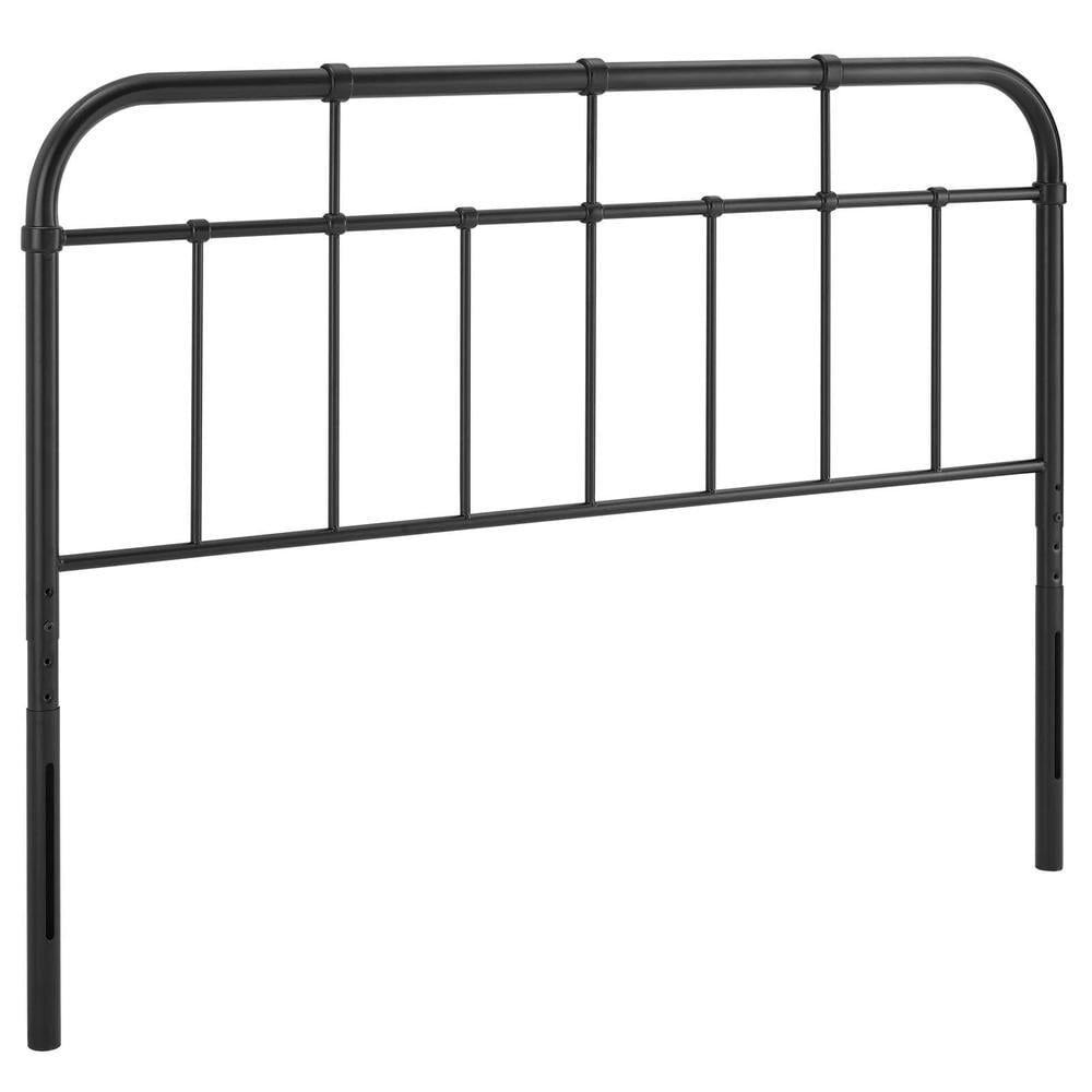 Alessia Full Black Powder-Coated Iron Spindle Headboard