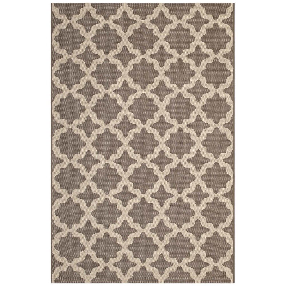 Cerelia Light and Dark Beige Trellis 8x10 Synthetic Area Rug