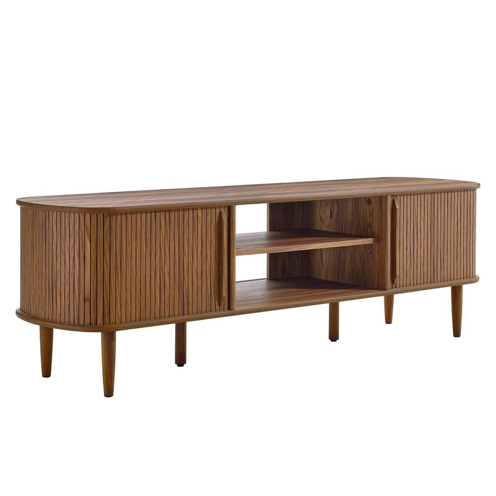 Contour 63'' Walnut Mid-Century Modern TV Stand with Cabinet