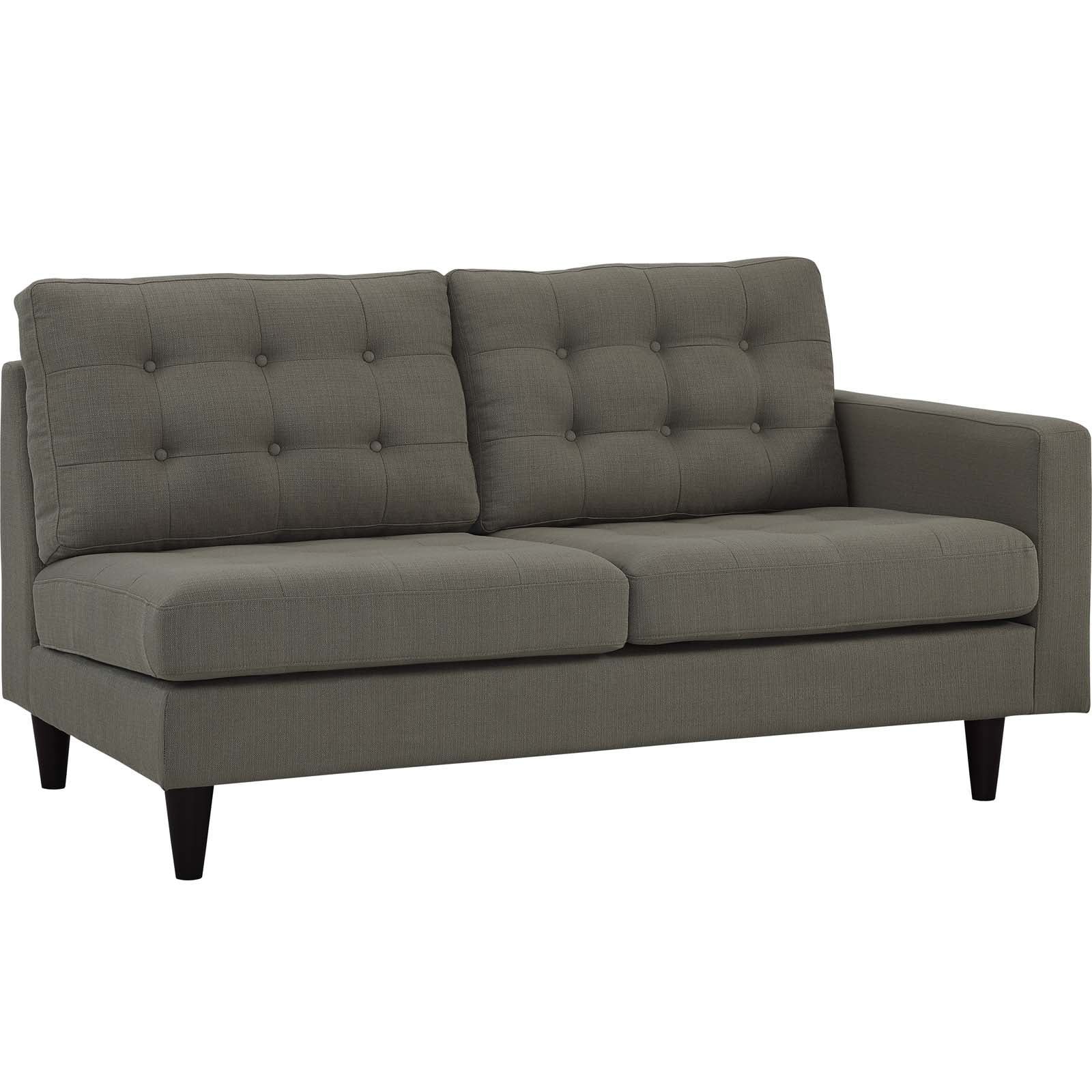 Granite Tufted Fabric Loveseat with Solid Wood Legs