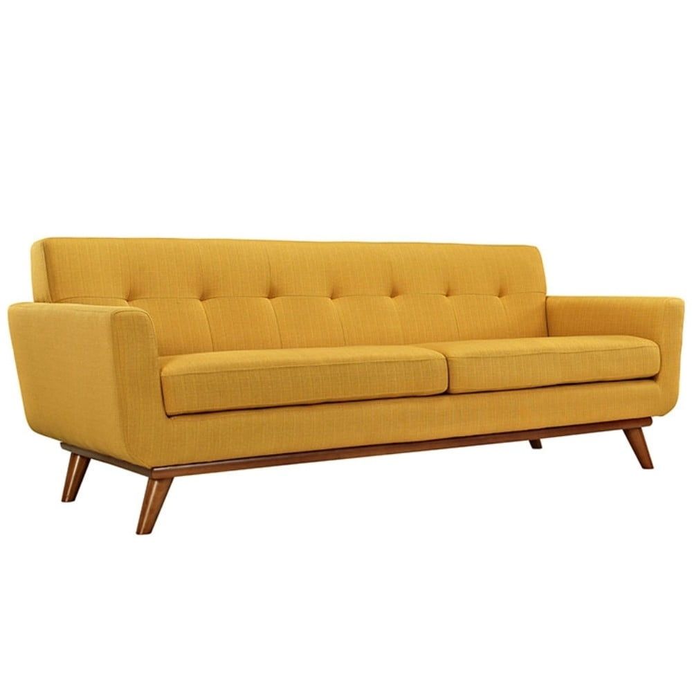 Citrus Delight 90.5" Tufted Fabric Sofa with Removable Cushions