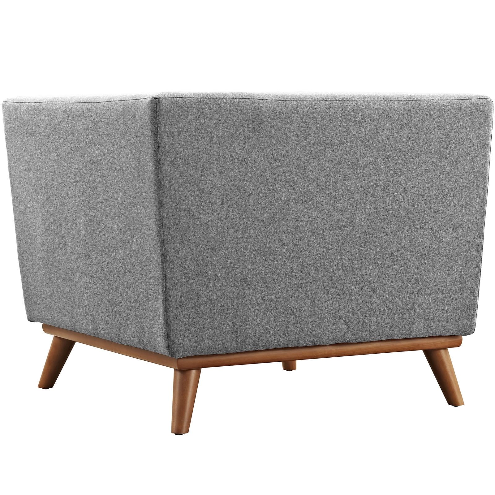 Expectation Gray Mid-Century Modern Upholstered Fabric Corner Chair
