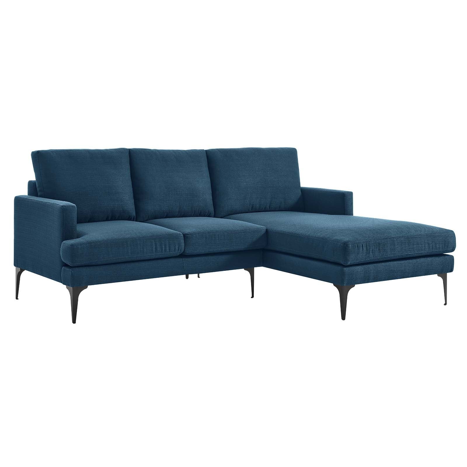 Azure Faux Leather Right-Facing Sectional Sofa with Track Arm