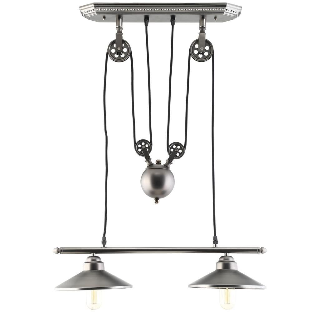 Innovateous Polished Steel Pulley Ceiling Fixture