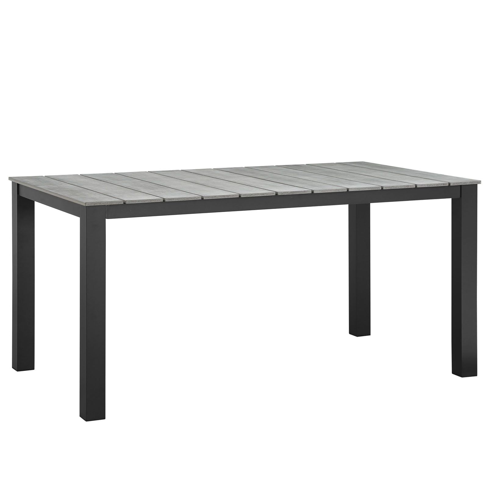 Maine 63" Brown and Gray Polywood Outdoor Dining Table