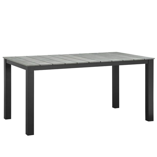 Maine 63" Brown and Gray Polywood Outdoor Dining Table