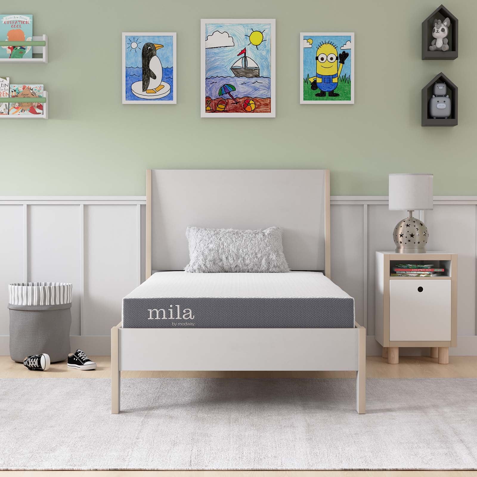 Mila 6" Gray Memory Foam Twin Mattress