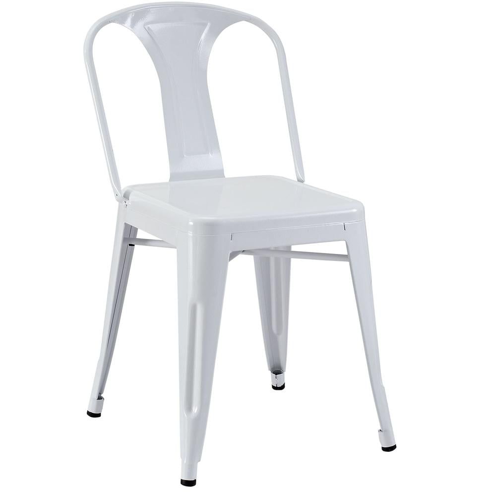 White Metal Modern Dining Side Chair