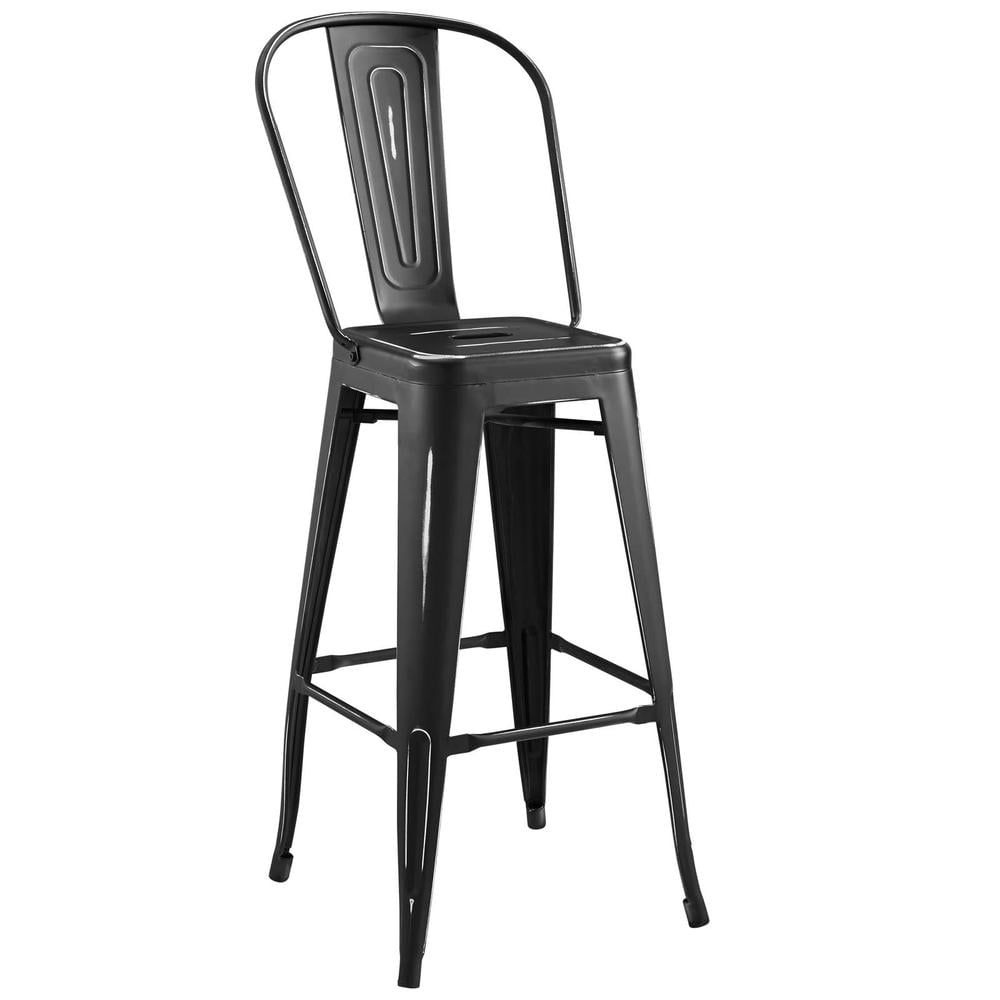 Promenade Black Metal Industrial Bar Stool