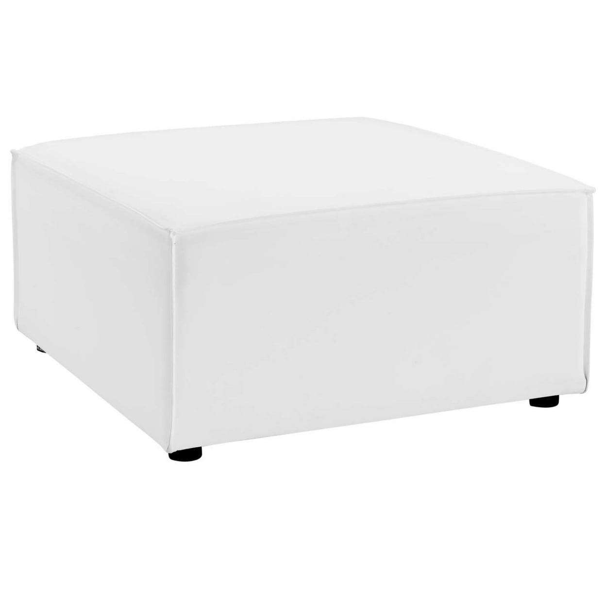 White Aluminum Outdoor Upholstered Ottoman