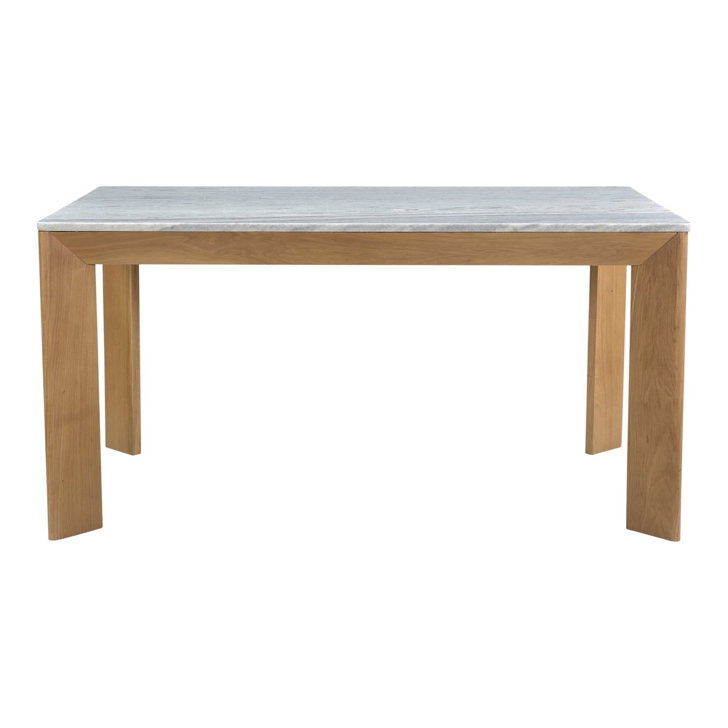 Angle Contemporary Reclaimed Wood & Marble Extendable Dining Table