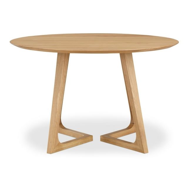 Godenza Natural Oak Round Mid-Century Modern Dining Table