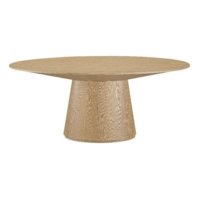 Natural Oak Round Dining Table with Flared Base