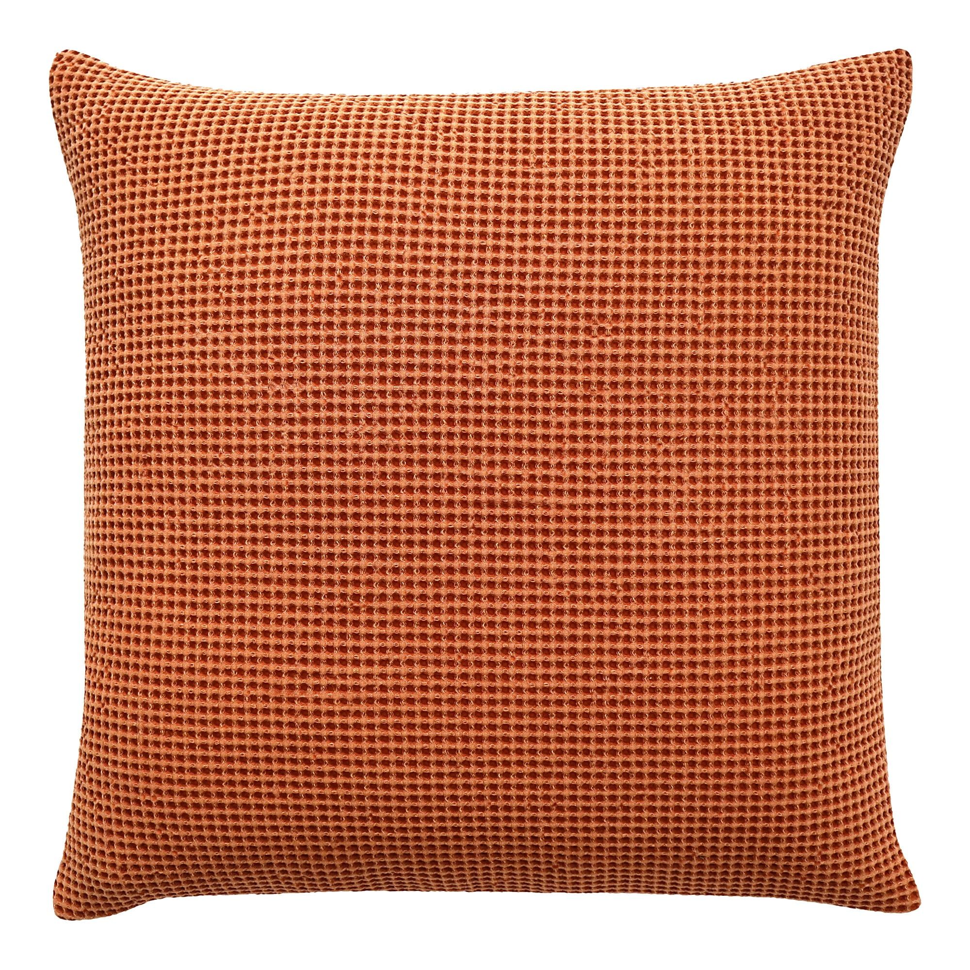 Ria 22'' Orange Cotton Transitional Pillow