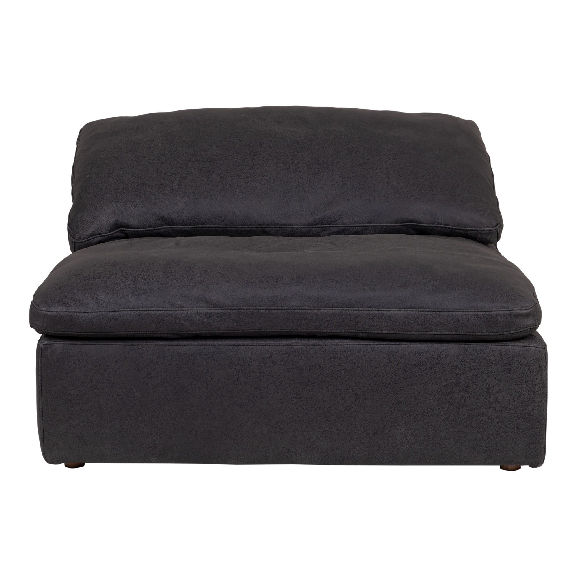 Clay Contemporary Black Nubuck Leather Slipper Chair
