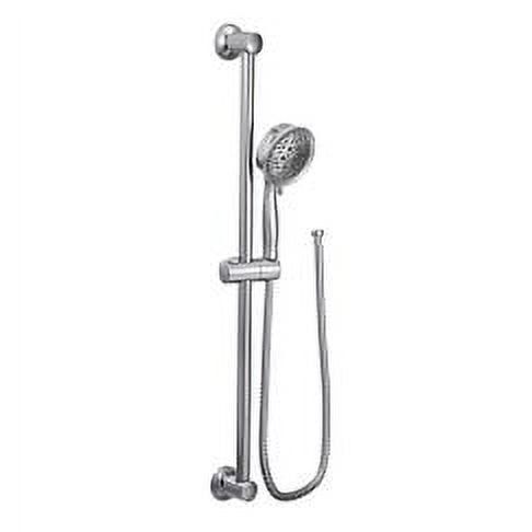 Chrome Adjustable Handheld Showerhead with Slide Bar and Hose