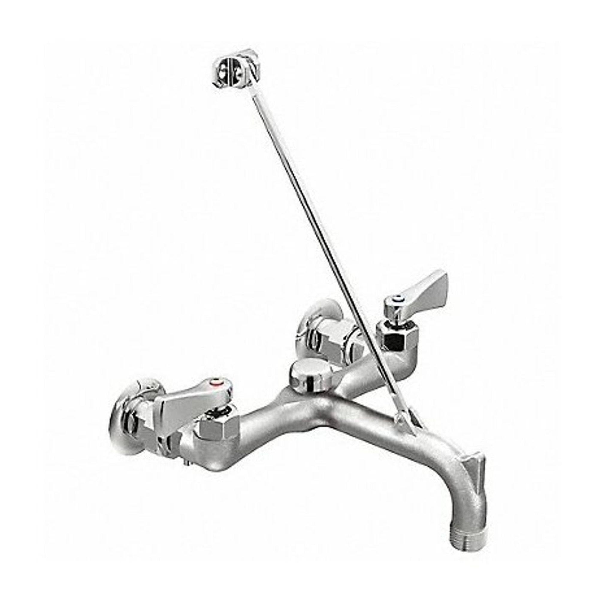 Commercial Chrome Wall-Mounted Two-Handle Service Sink Faucet