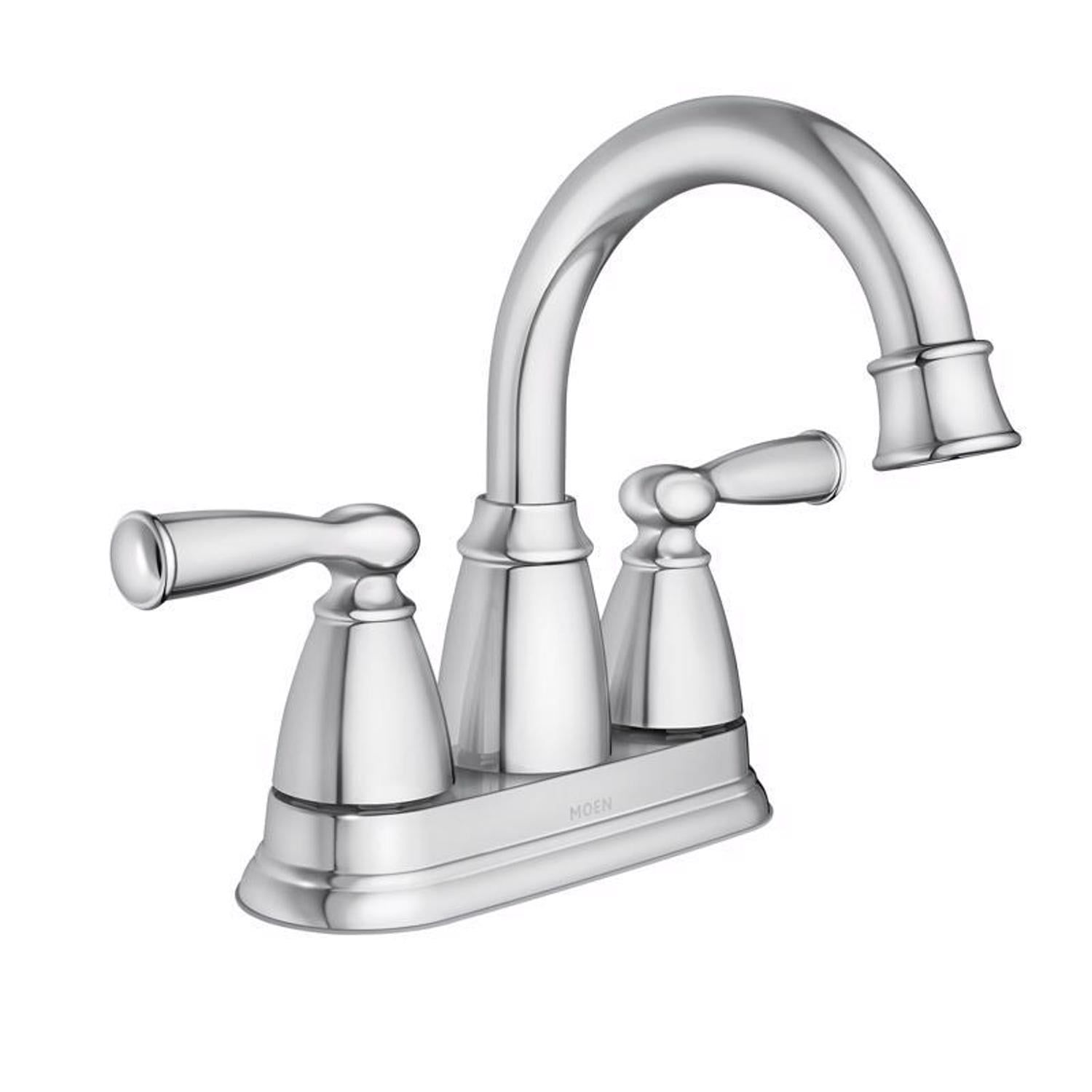 Elegant Chrome High Arc 2-Handle Centerset Bathroom Faucet