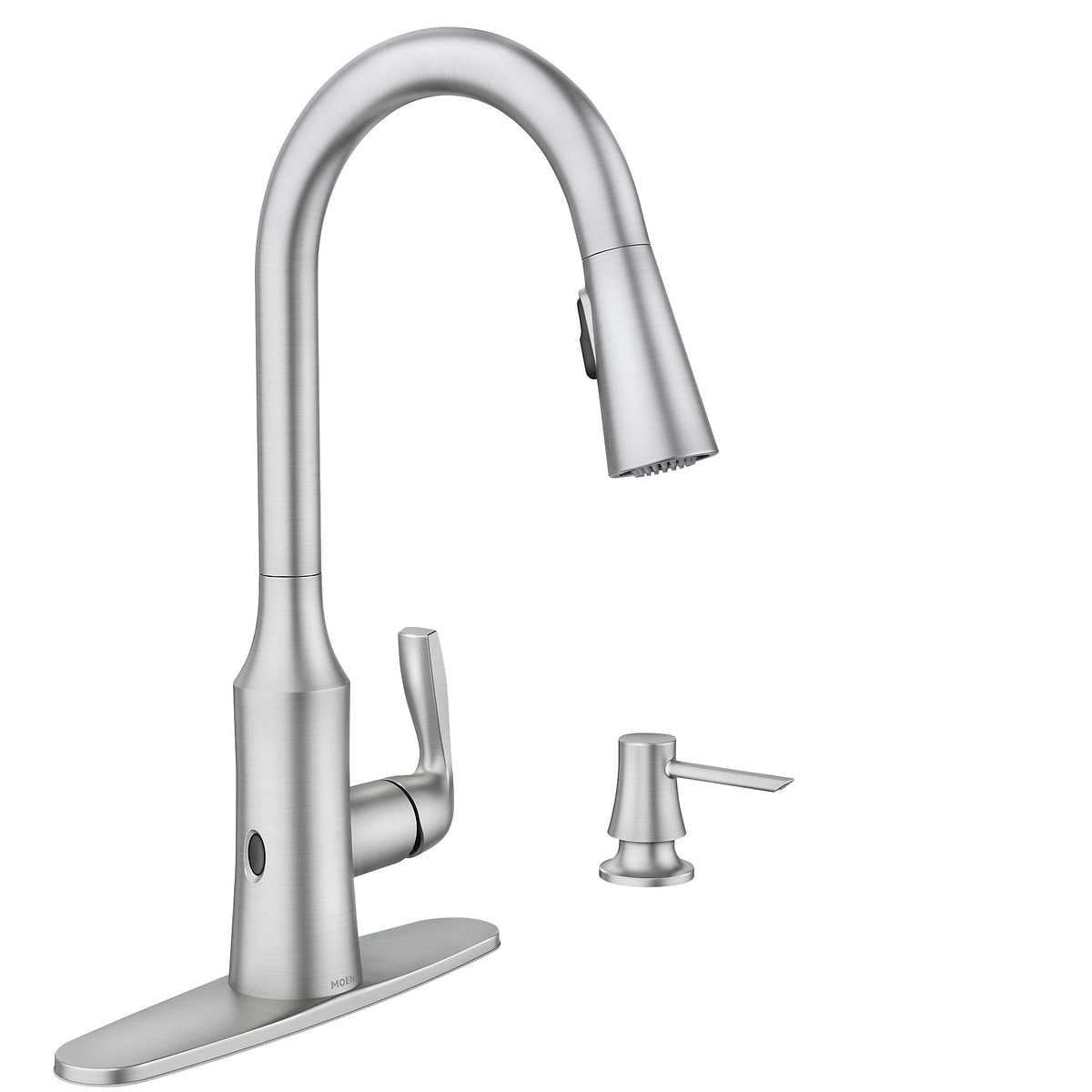 Stainless Steel Touchless Pulldown Kitchen Faucet with Soap Dispenser