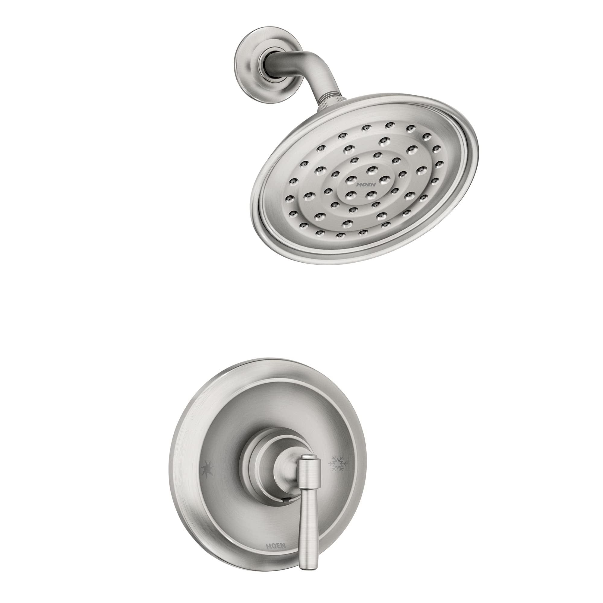 Moen Halle Brushed Nickel Shower Faucet Trim Set with Wide Showerhead