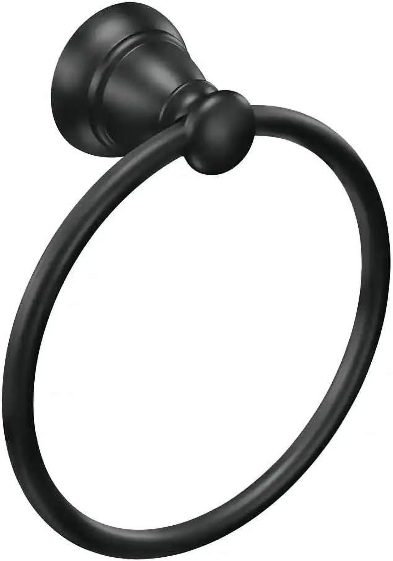 Matte Black Wall Mounted Metal Towel Ring